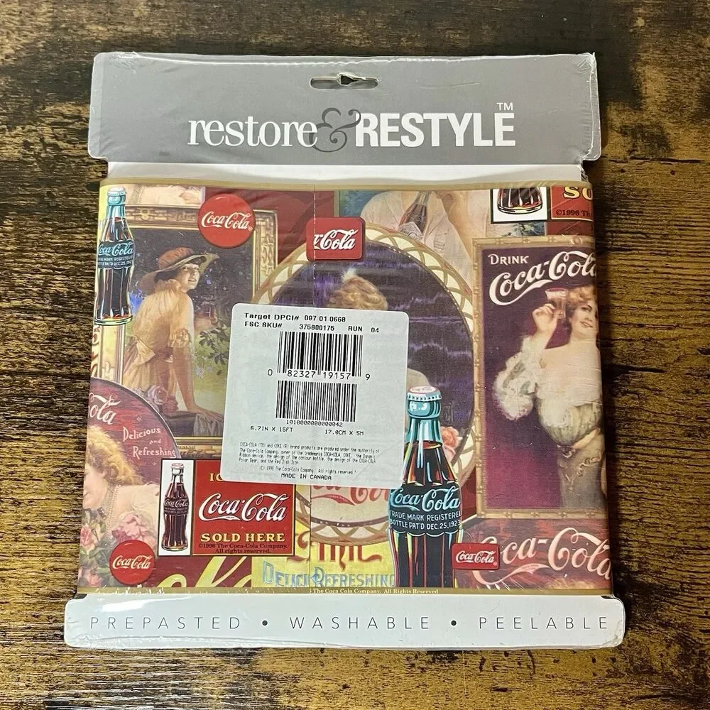 Coca-Cola 1998 Restore & Restyle American Spirit 15’ Wall Border NEW NIP